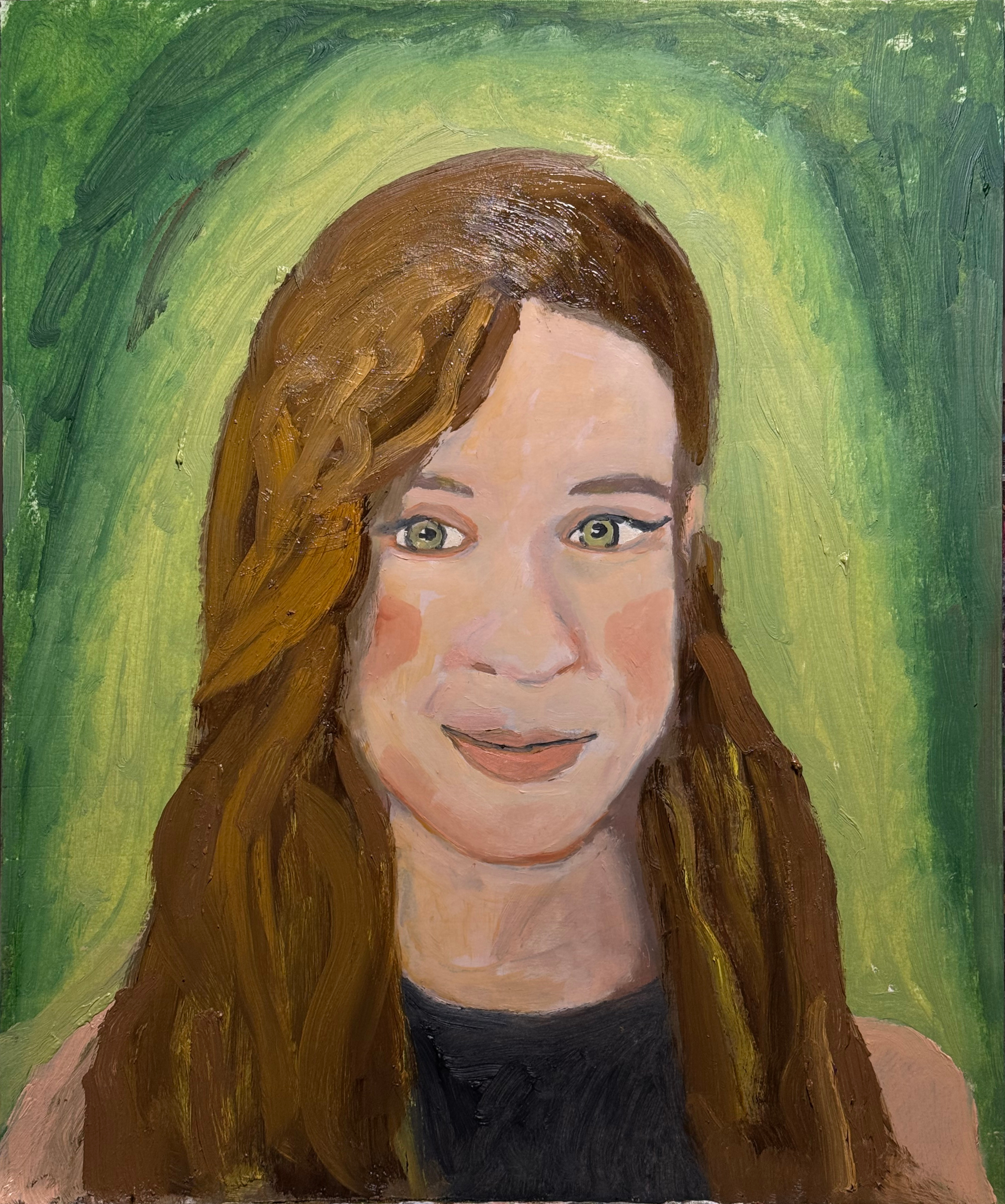 Chloe immersed in green